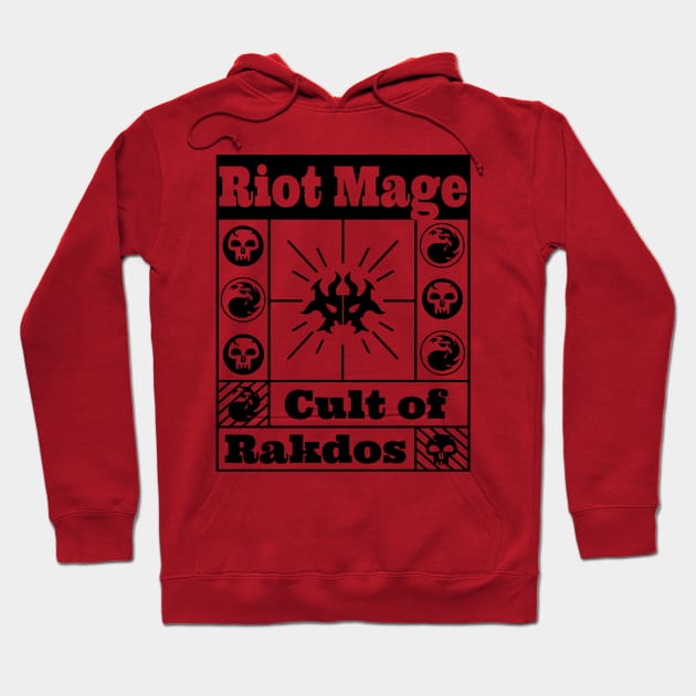 Cult of Rakdos | Riot Mage | MTG Guild Black on Red Design Hoodie by ChristophZombie